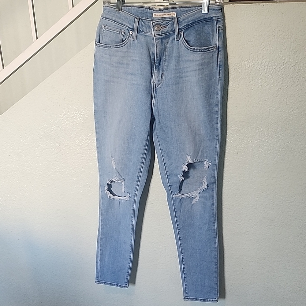 Levi's Light Blue Ripped Skinny Jeans